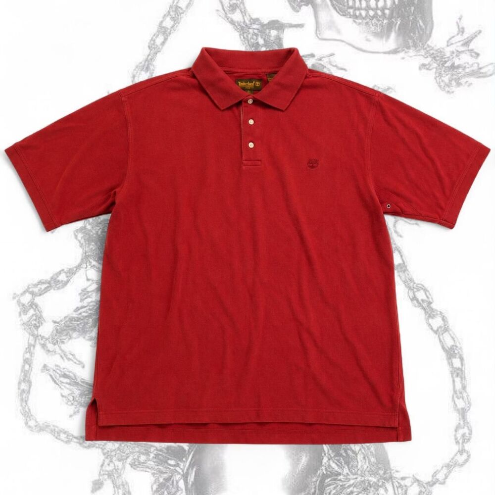 Red Timberland polo shirt